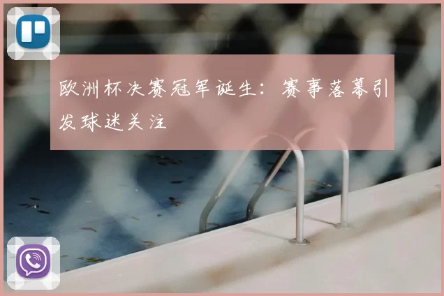 欧洲杯决赛冠军诞生:赛事落幕引发球迷关注